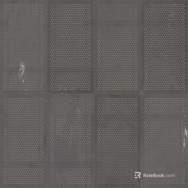 Dark gray old perforated metal plate industrial wind wall texture