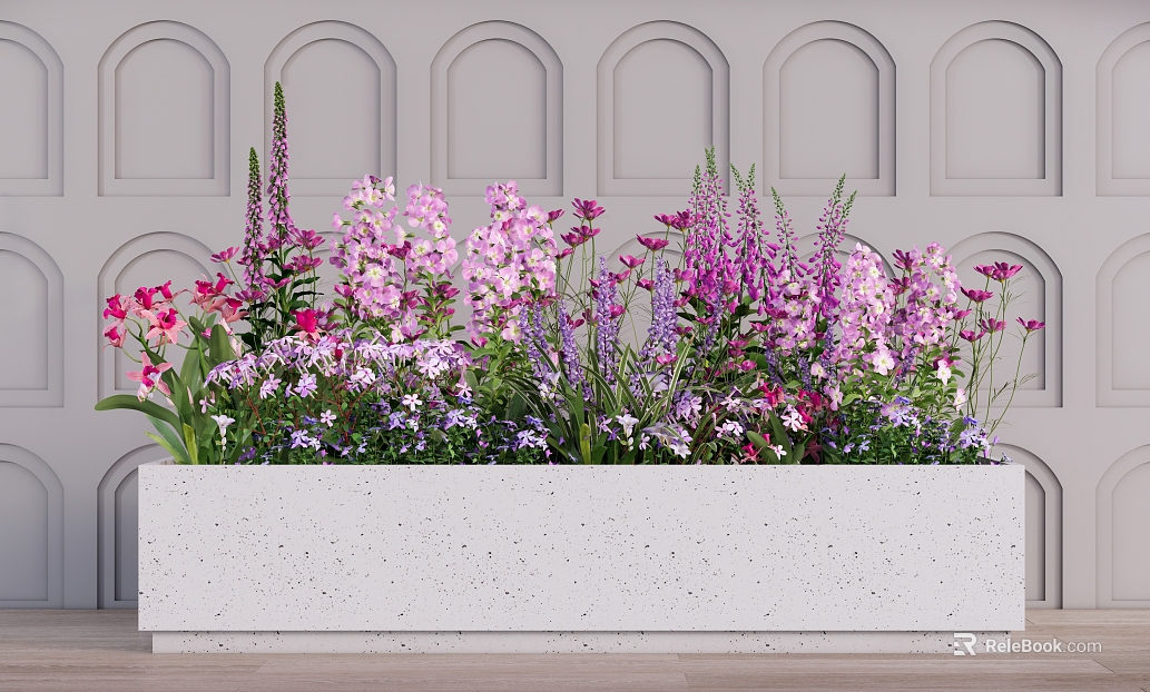 Pink and purple flowers indoor soft decoration landscape texture