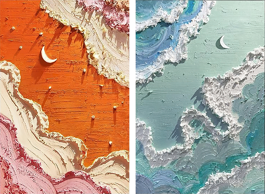 three-dimensional physical painting texture