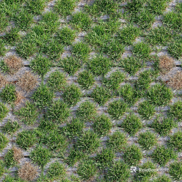 Outdoor ground grass planting brick lawn brick permeable brick parking space paving texture