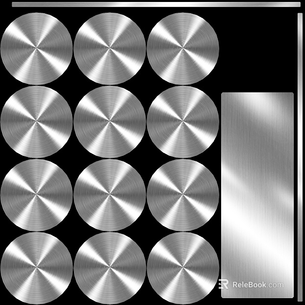 Silver brushed stainless steel decorative panel texture