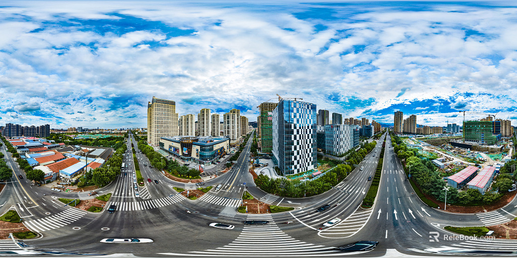 HDR city road traffic panorama texture