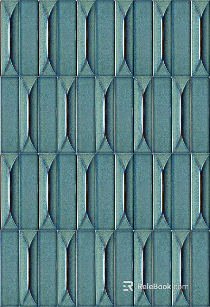 Peacock blue long handmade brick texture
