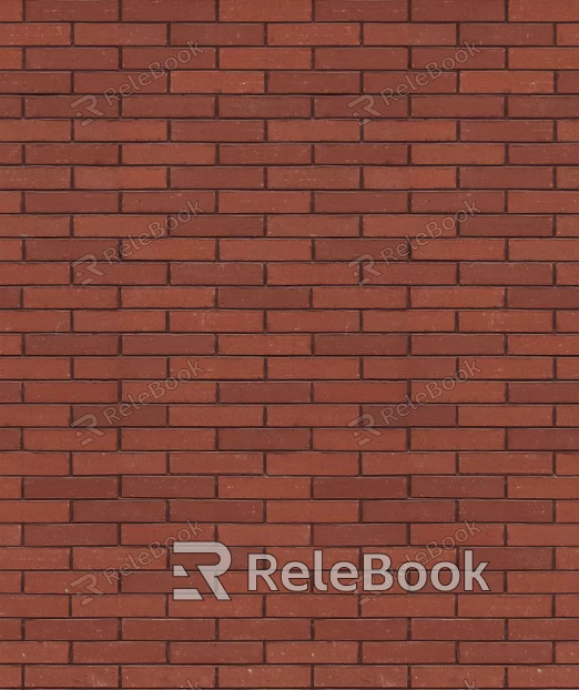 Brick wall kiln iron red brushed surface split brick texture