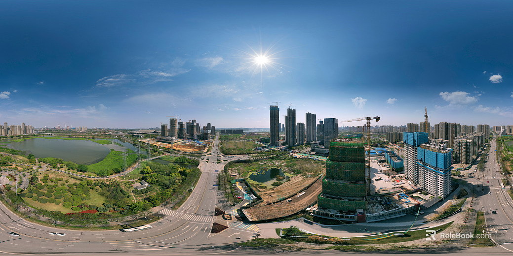 HDR City Construction Site Panorama texture