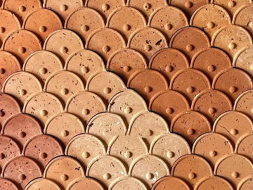 Art Brick Fish Scale Brick Ancient Building Fish Scale Pattern Brick Art Red Brick Ancient Building Brick texture (ID:ffach033653)