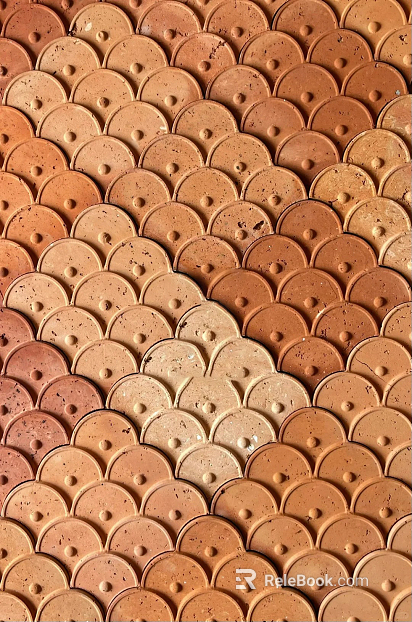 Art Brick Fish Scale Brick Ancient Building Fish Scale Pattern Brick Art Red Brick Ancient Building Brick texture