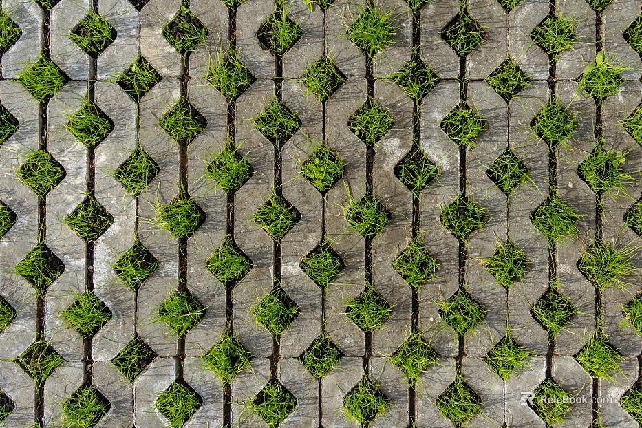 grass-planting brick texture