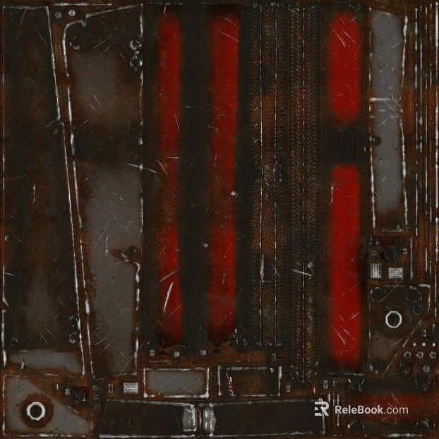 Red brown old metal plate industrial components texture