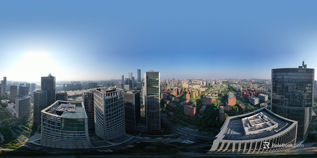 Aerial view of the city during the day texture