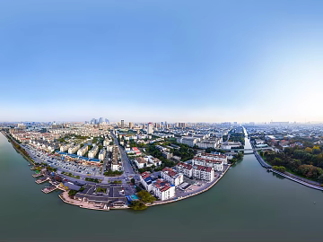 Waterfront City Bird's Eye View Day HDR texture (ID:ffach755506)