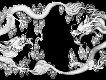Dragon and Phoenix Relief Grayscale Image texture (ID:ffaeh468082)