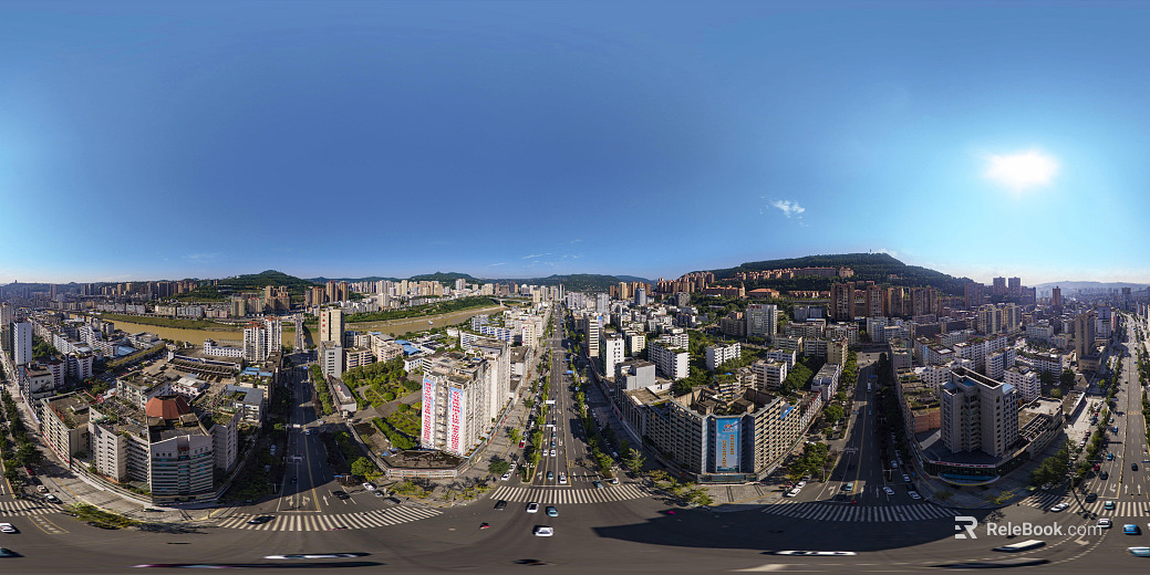 HDR city road traffic panorama texture