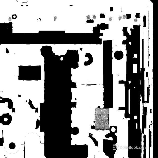 Black and White Bump Industrial Component Map texture