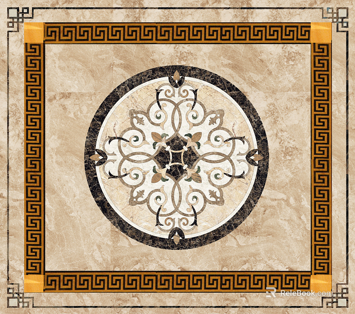 Marble mosaic black and white pattern stone texture