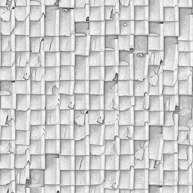 Roof tile top Spanish tile terracotta tile black and white bump texture