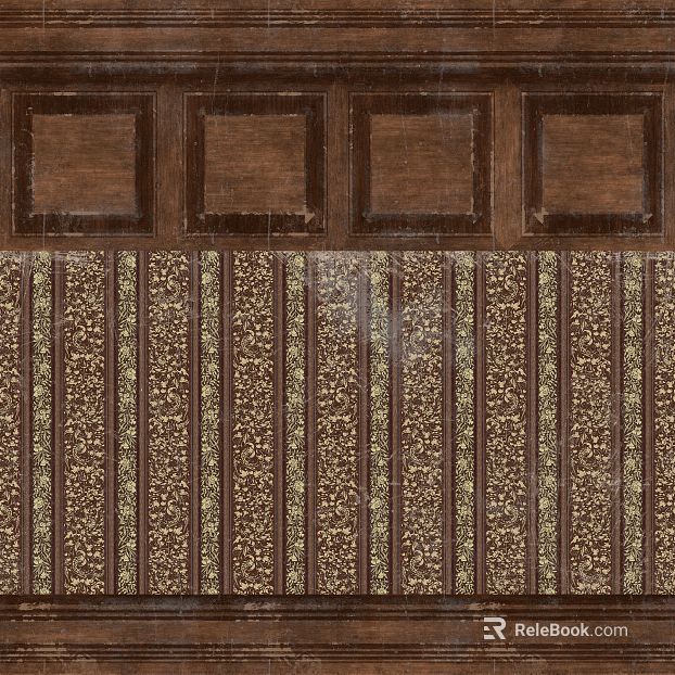 Retro style brown wall panel background wall texture