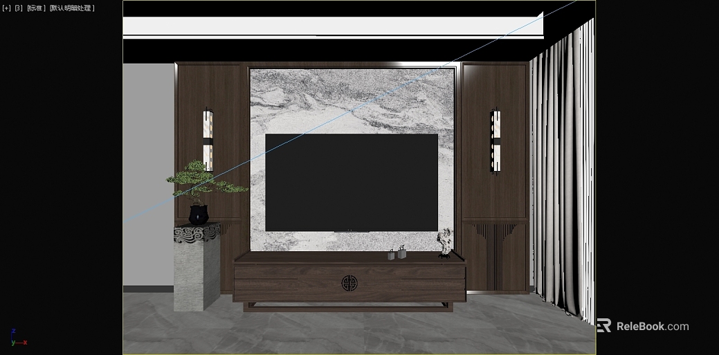 New Chinese-style gray marble background wall texture