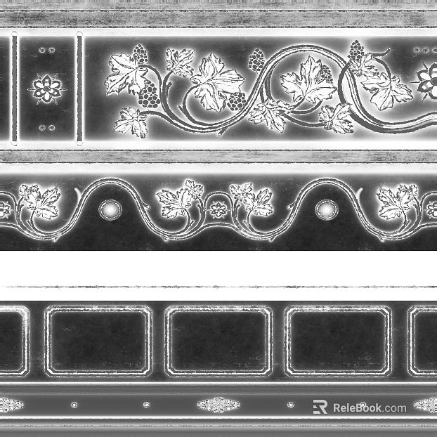 Black and white retro carved decorative line texture