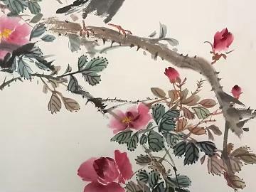 Chinese flower and bird painting texture (ID:ffach152056)