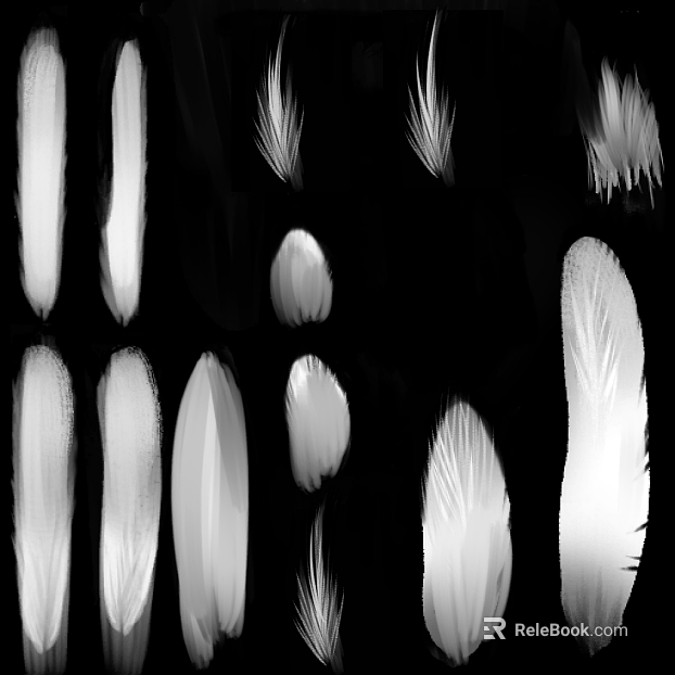 Black and White Feather Brush texture