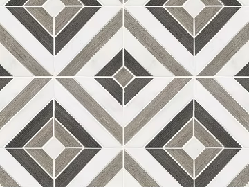 Tile black and white mosaic long lattice floor tile texture (ID:ffajg25709)