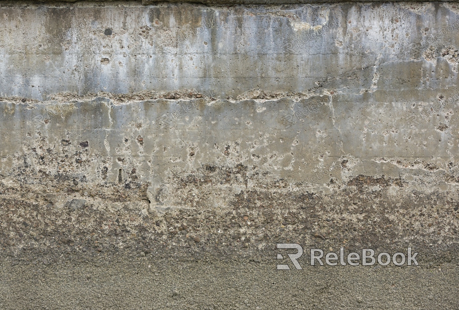 A rough, gray cement wall with uneven texture and subtle variations in color, showing signs of weathering and age.