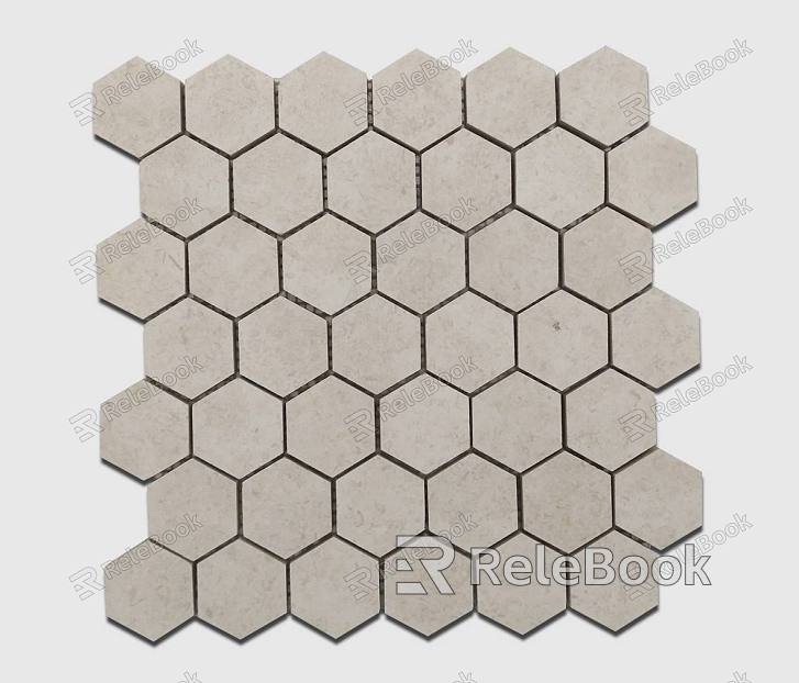 A hexagonal brick texture, showcasing a honeycomb pattern with a rustic, weathered appearance, featuring earthy tones and irregular edges, ideal for a variety of architectural designs.