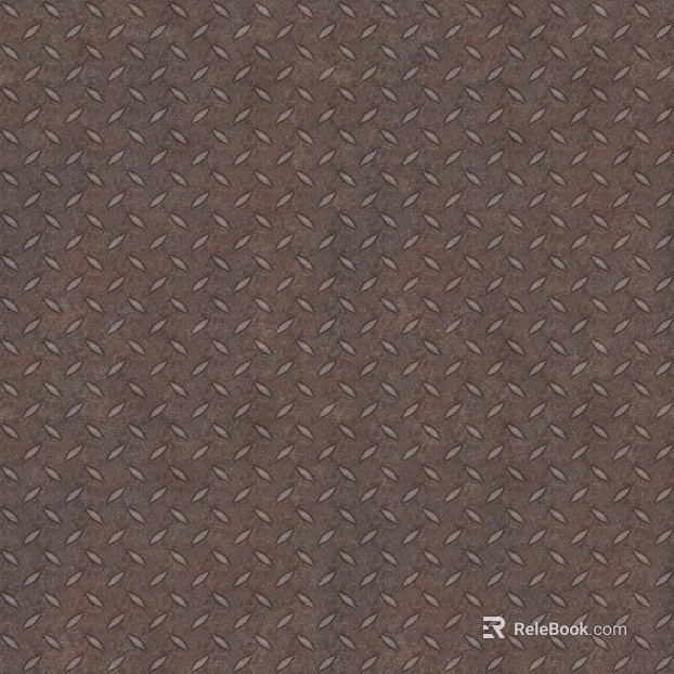 Red-brown non-slip pattern metal plate industrial ground texture