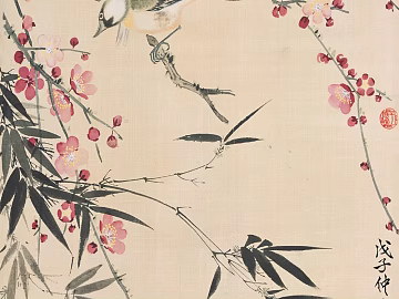 Chinese flower and bird painting texture (ID:ffach030056)