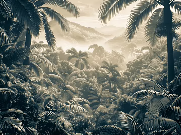 European Literary Plants Tropical Rainforest Wallpaper texture (ID:ffach198906)