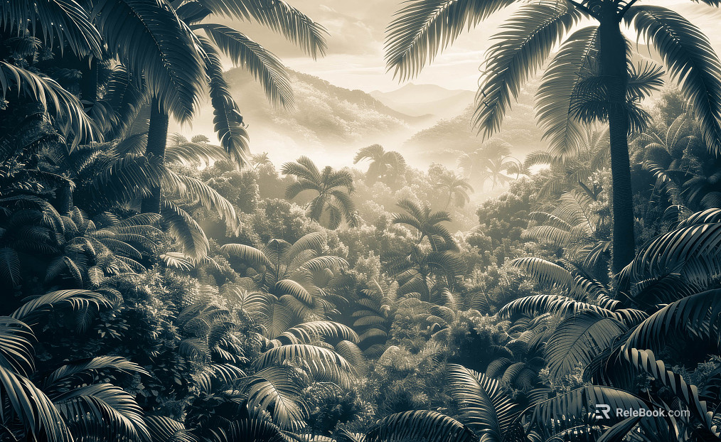 European Literary Plants Tropical Rainforest Wallpaper texture