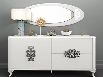 Light Luxury White Solid Wood Bedroom Sideboard texture (ID:ffaeh213296)