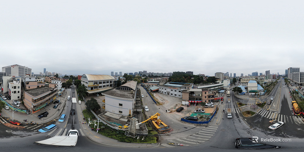 HDR city road traffic panorama texture
