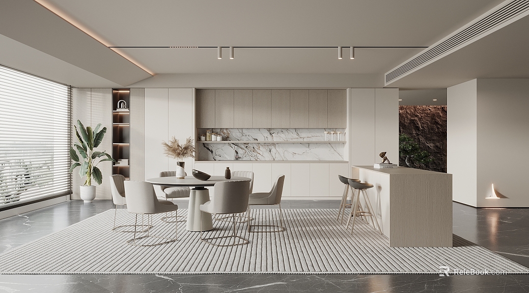 Modern light gray marble restaurant decoration texture