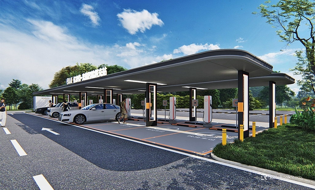 modern new energy vehicle charging station texture