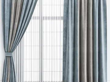 blue gray color block flannel curtain bedroom texture (ID:ffaeh329326)