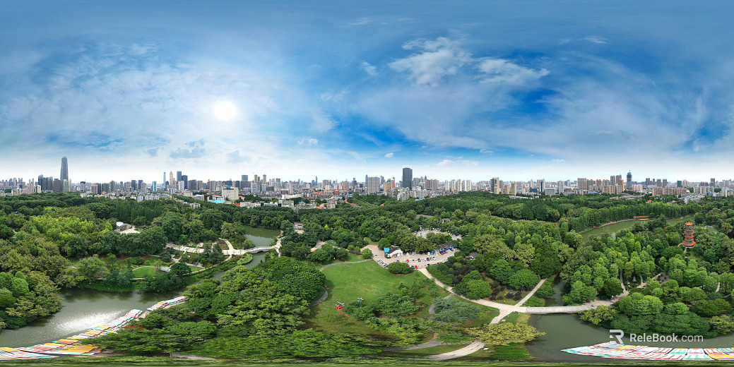 HDR City Eco Park Panorama texture