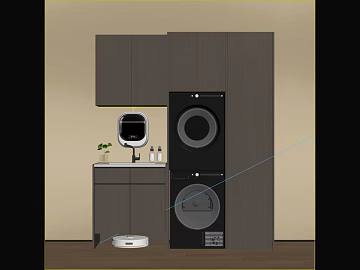 Dark Ash Wood Grain Cabinet Laundry Room custom cabinet texture (ID:ffaeh646774)