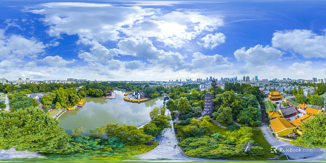 HDR City Eco Park Panorama texture