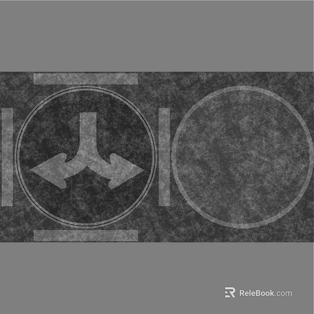 Dark gray arrow marks floor tile texture