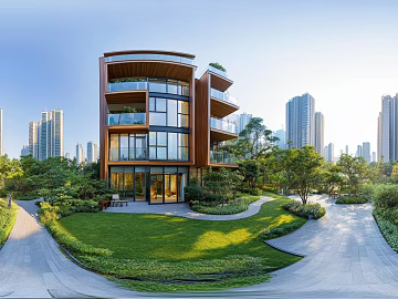 daytime hdr in modern residential area 3d model