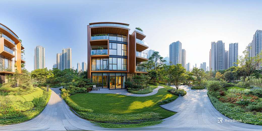 daytime hdr in modern residential area texture