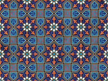 Blue Orange Vintage Tile Interior Wall Tile texture (ID:ffaeh731196)