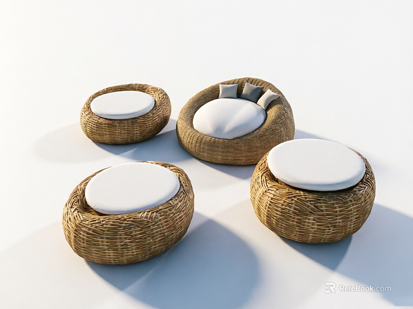 Light brown rattan outdoor leisure furniture texture