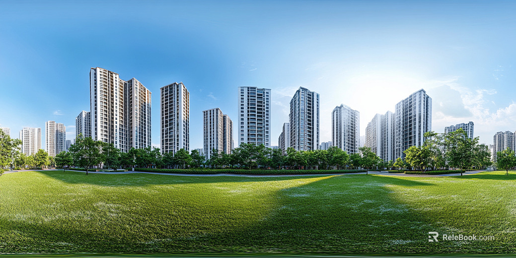 Clean Greenbelt City HDR texture