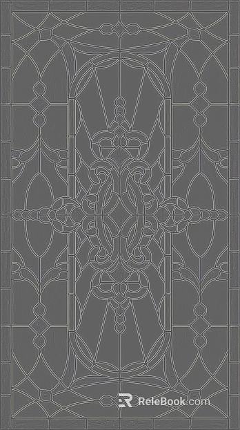 Dark gray retro art glass door and window partition texture