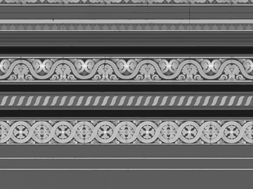 Off-white European-style carved wall line waist line 3d model