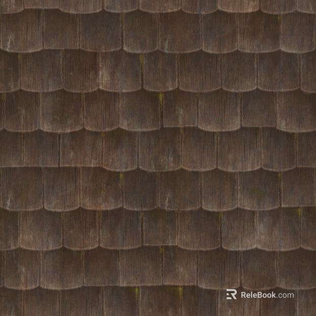 Dark Brown Old Wooden Tile Roof Building Materials texture