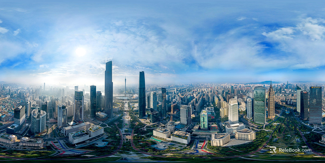 Daytime City Blue Sky White Clouds HDR texture